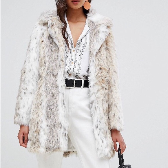 snow leopard jacket faux fur